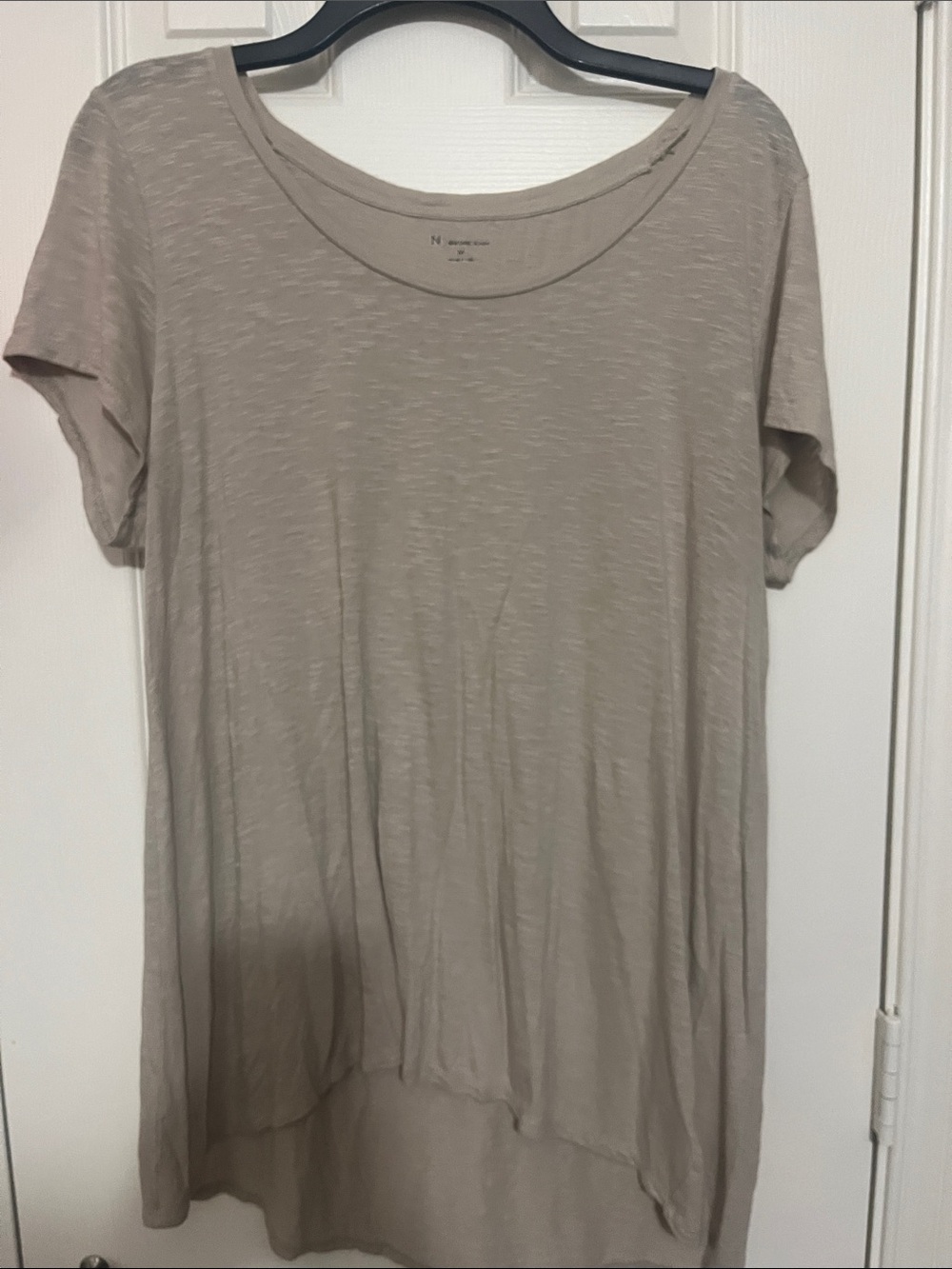 new directions Scoop Neck Hi-Low Tunic Tee - Taupe Beige